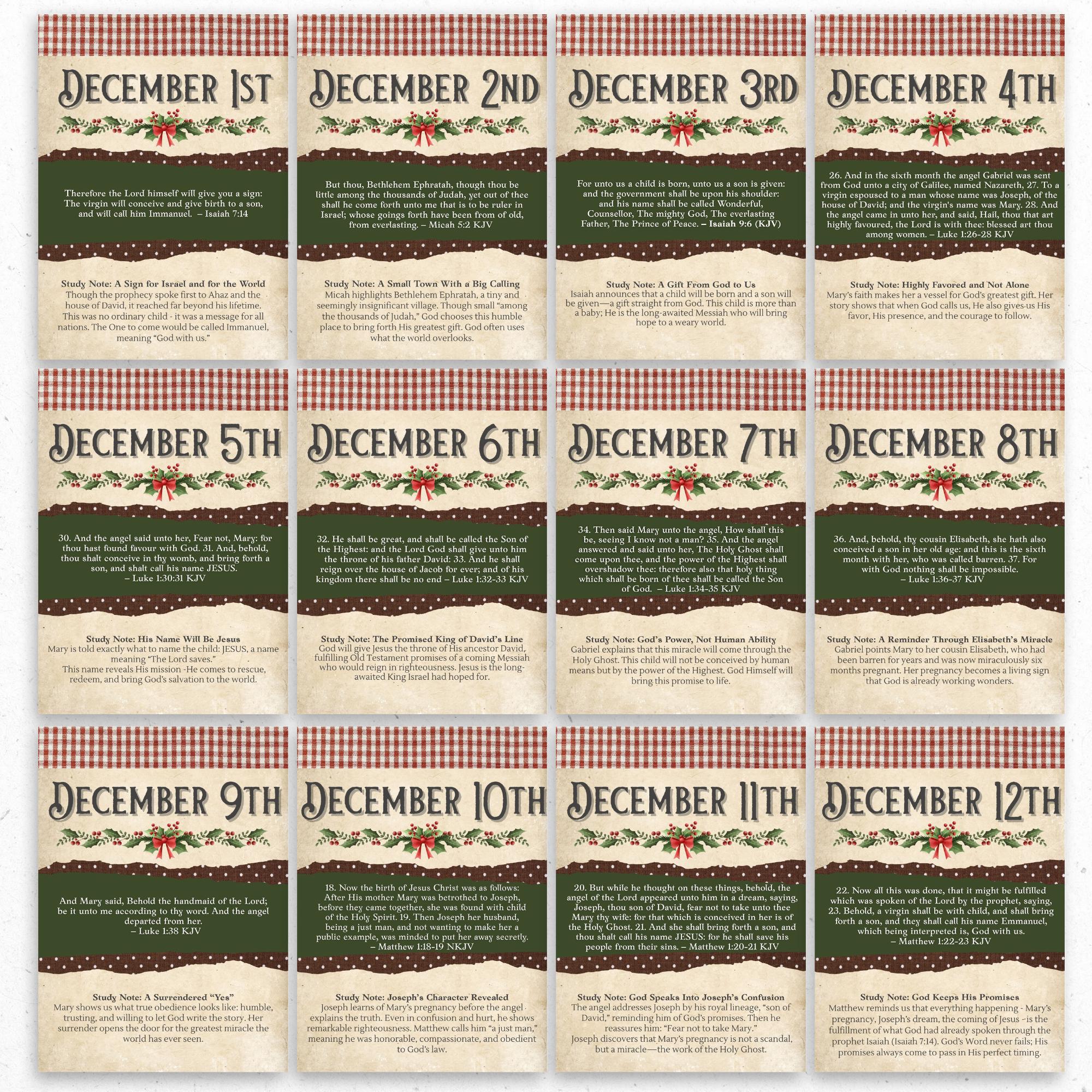 Advent Bible Study Verse Countdown: the Birth of Jesus Christ ...