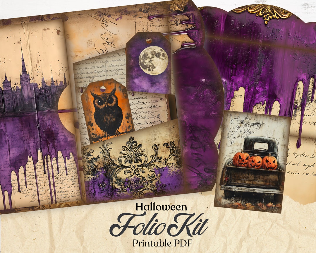Vintage Halloween Junk Journal Kit: Retro Creepy Designs (PDF) - Etsy