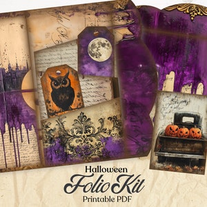 Vintage Halloween Junk Journal Kit, Retro Halloween Journal, Halloween Journal, Creepy Junk Journal, Printable Halloween, Spooky Season PDF