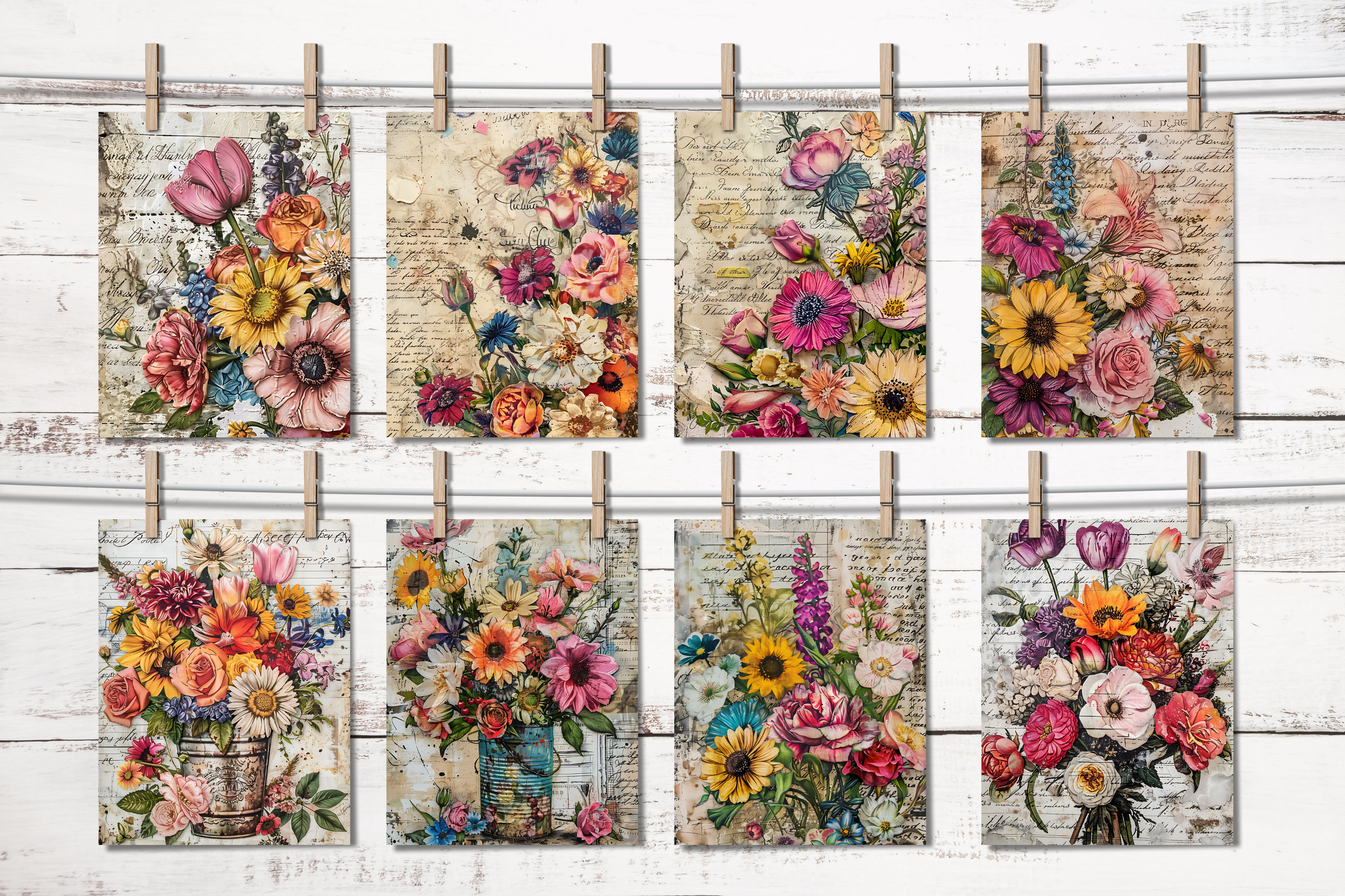 Botanical Junk Journal Kit: Vintage Floral Ephemera (digital Download ...