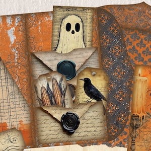 Kit de diario basura de Halloween vintage, diario de Halloween retro, diario de Halloween, diario basura espeluznante, Halloween imprimible, temporada espeluznante PDF