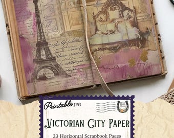 Victorian Era Vintage Scrapbooking Paper Collage Vintage Junk Journal Digital Download