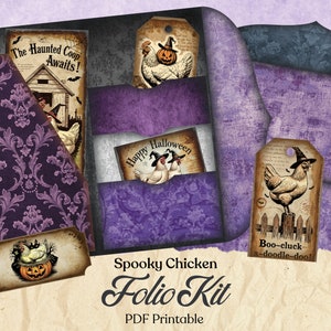 Vintage Halloween Junk Journal, Chicken Halloween Journal, Halloween Journal, Creepy Junk Journal, Printable Halloween, Spooky Season PDF