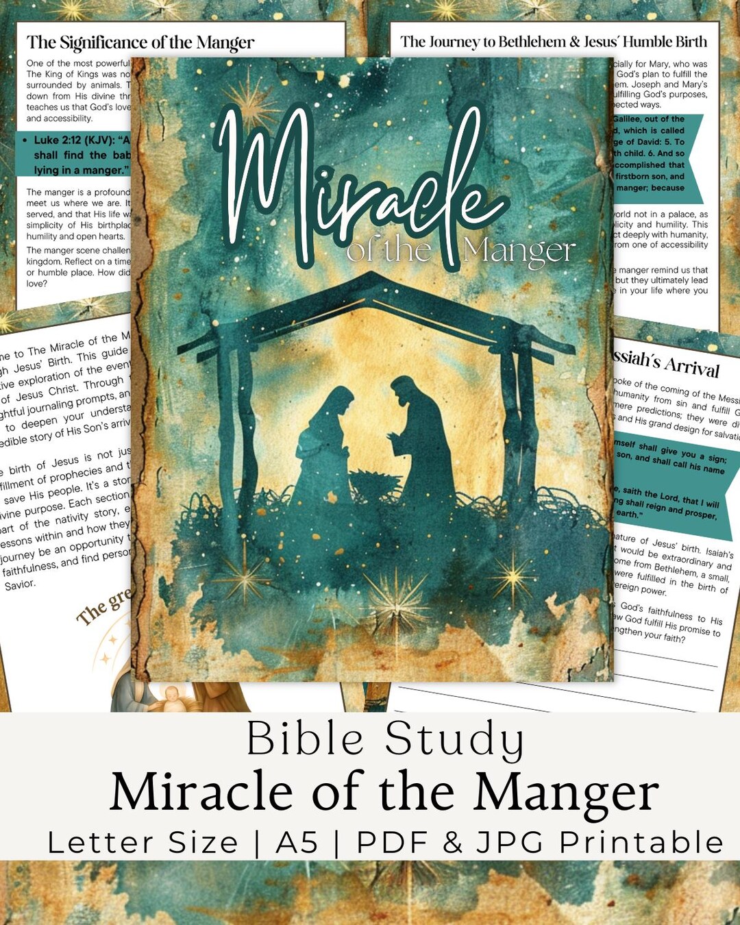 Miracle of the Manger the Birth of Jesus Christ: Bible Study (PDF & JPG ...