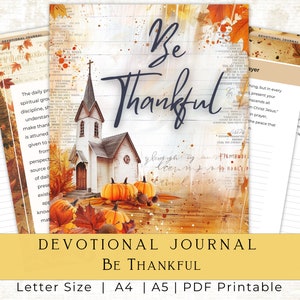 Printable Devotional Journal, Faith Junk Journal Kit, Faith Journal supplies, Digital Download, Prayer Journal, Thankfulness Journal
