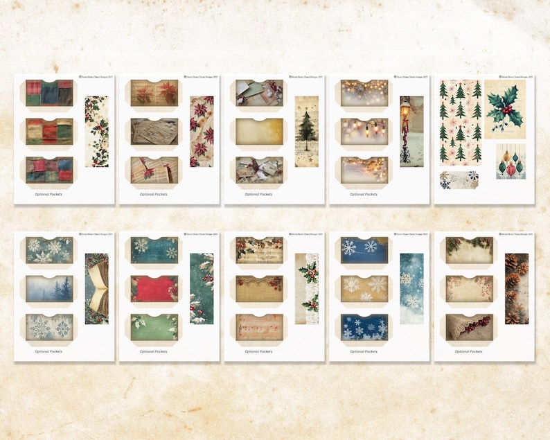 Vintage Winter Folio Bundle: Christmas Junk Journal Greeting Card (JPG ...
