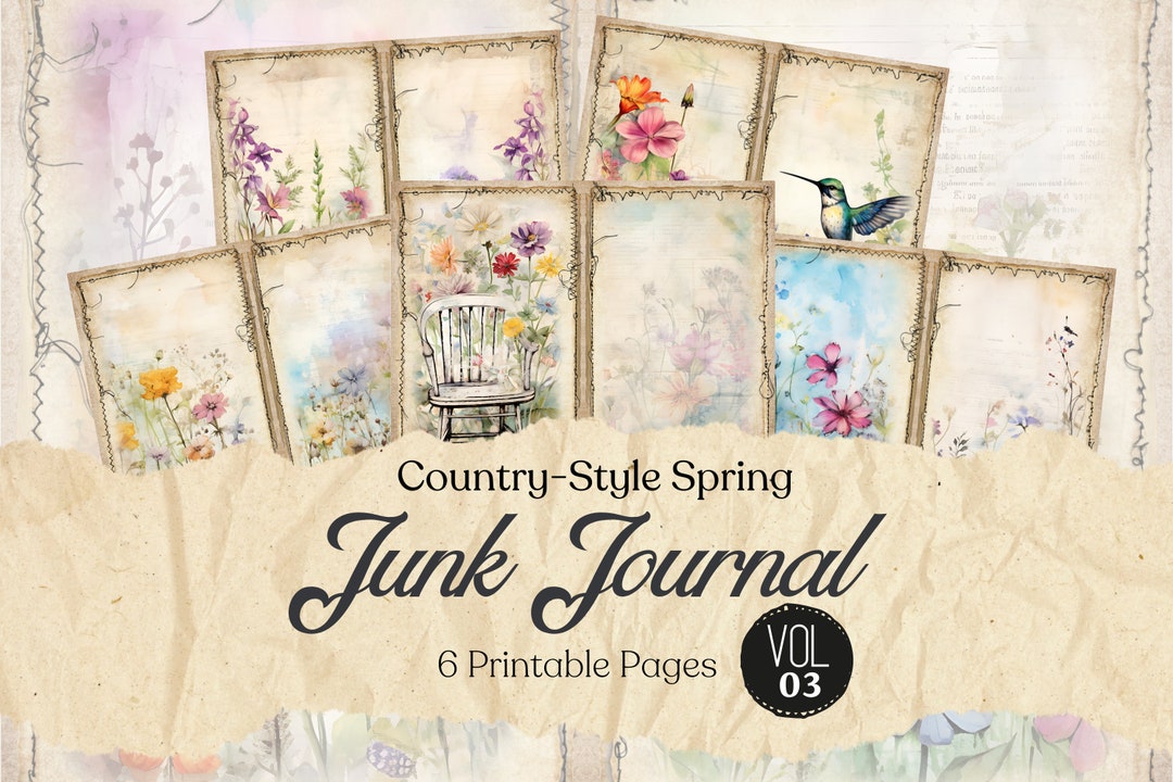 Spring Flower Junk Journal, Junk Journal Printable, Handmade Junk ...