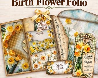 March Birth Month Folio: Vintage Printable Junk Journal
