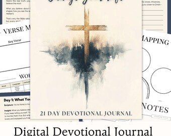 Christian Devotional Journal for Women and Men | Bible Study Workbook (PDF)