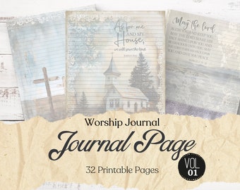 Faith Journal Kit: Worship Journal Pages, Bible Verse Prayers (Digital Download)