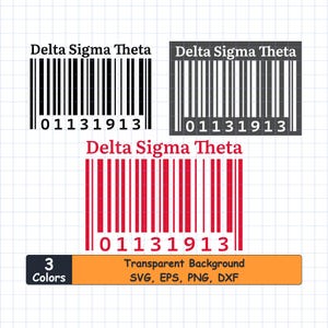 Delta Sigma Theta Barcode SVG: 1913, Sorority PNG, Cricut Cut File