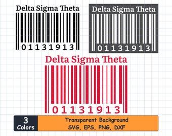 Código de barras Delta Sigma Theta SVG: 1913, PNG de hermandad, archivo de corte de Cricut