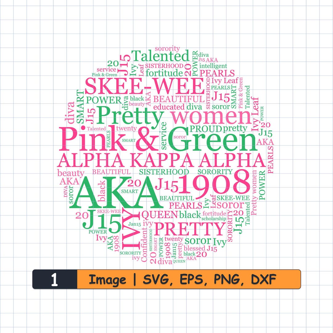 Alpha Kappa Alpha SVG Bundle: AKA Sorority Letters, 1908 (digital Files ...