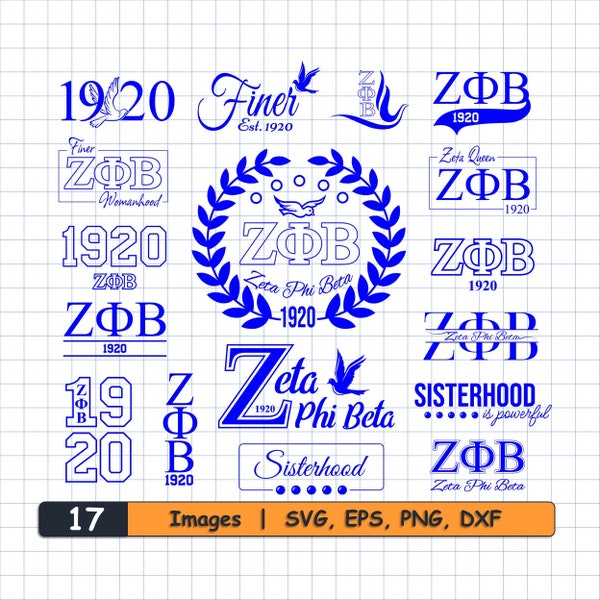 17 Zeta Phi Beta Svg, png, eps bundle. ZPB svg, Zeta Phi Beta, zeta png, zeta svg, sorority svg, zeta phi beta soror. 1920. soror cut file