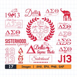 17 delta sigma theta SVG, dxf, png, eps bundle. DST svg, delta sigma theta, DST, delta png, delta svg, sigma svg, hbcu svg. Cut Files Cricut