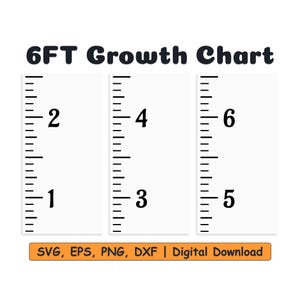 Growth Chart SVG File | DIY Height Chart Ruler Inch | Nursery & Wood Growth Chart | Cricut Growth Ruler Svg | Kids Height SVG for Wall Decor