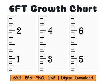 6ft Growth Chart SVG File: DIY Nursery Height Ruler (Digital Download)