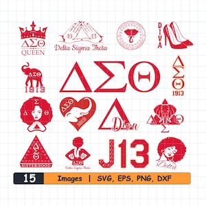 15 delta sigma theta SVG, dxf, png, eps bundle. DST svg, delta sigma theta, DST, delta png, delta svg, sigma svg, hbcu svg. Cut Files Cricut