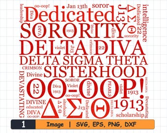 Delta Sigma Theta SVG Bundle: Sorority Word Cloud (Digital Files)
