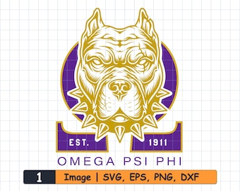 Omega Psi Phi SVG: Fraternity Dog Crest (Digital Files)