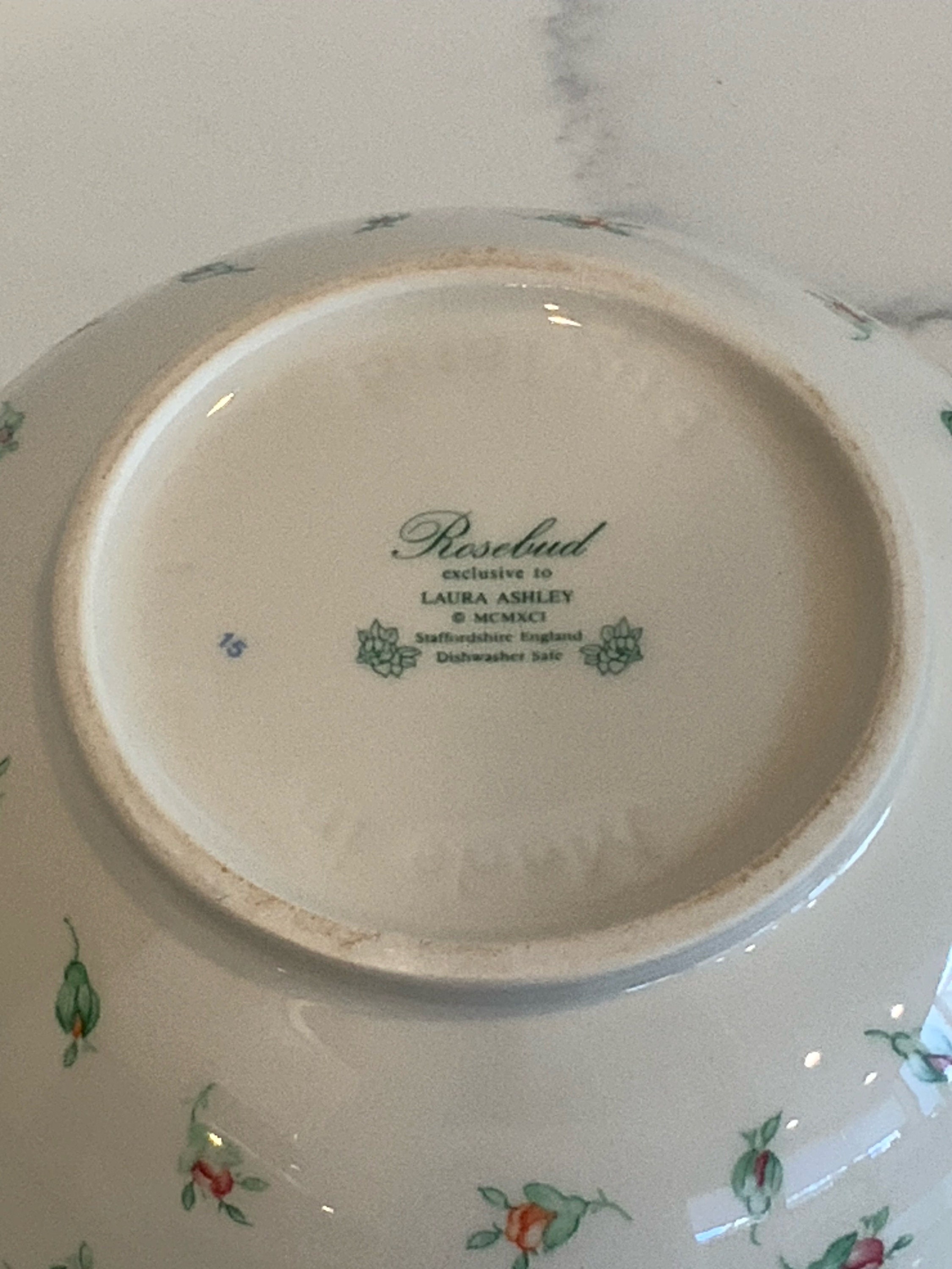 3 Piece Staffordshire Laura Ashley Tea Set, Teapot, Sugar Bowl, Creamer