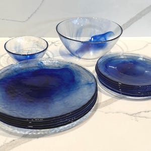 Bormioli Rocco Murano Cobalt Blue Dinner Plates - Etsy