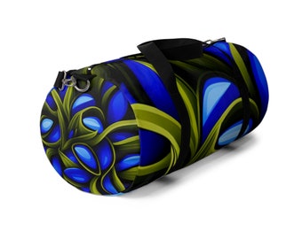 Unique And Beautiful Royal Blue And Green Duffel Bag 2 Sizes