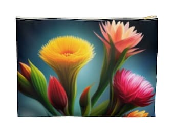 Beautiful And Bright Floral Accessory Pouch