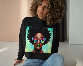 Beyond Cool African American Beauty Quality Cropped Hoodie