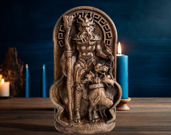 Hades grekisk gudsstaty Hades grekisk gudom altare Hades staty grekisk staty grekisk gud grekisk mytologi antik grekisk gud träsnideri Persefone
