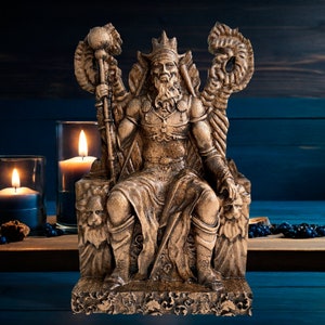 Zeus Wood Statue Sculpture Greek Mythology Sculpture Greek God Statue Zeus Figurine Greek Mytholog Statue Decorative Greek Art Mythology