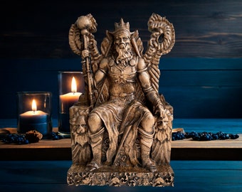 Zeus Wood Statue Sculpture Greek Mythology Sculpture Greek God Statue Zeus Figurine Greek Mytholog Statue Decorative Greek Art Mythology