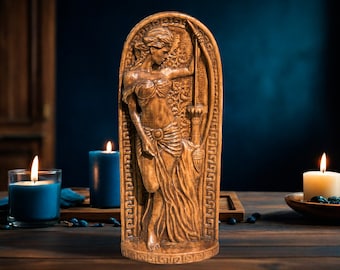 Artemisstaty Diana Gudinna Grekisk Staty Romersk Skulptur Grekisk Mytologi Statyett Häxa Wicca Hednisk Häxkonst Figur Altarstycke Staty