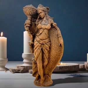 Aphrodite Wood Statue Hand Carved Ancient Greek Goddess Aphrodite Mini Altar Statue Goddess Of Love Sculpture Mythology Figurine Pagan Art