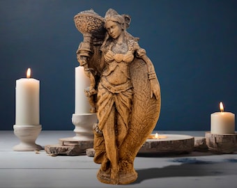Aphrodite Wood Statue Hand Carved Ancient Greek Goddess Aphrodite Mini Altar Statue Goddess Of Love Sculpture Mythology Figurine Pagan Art