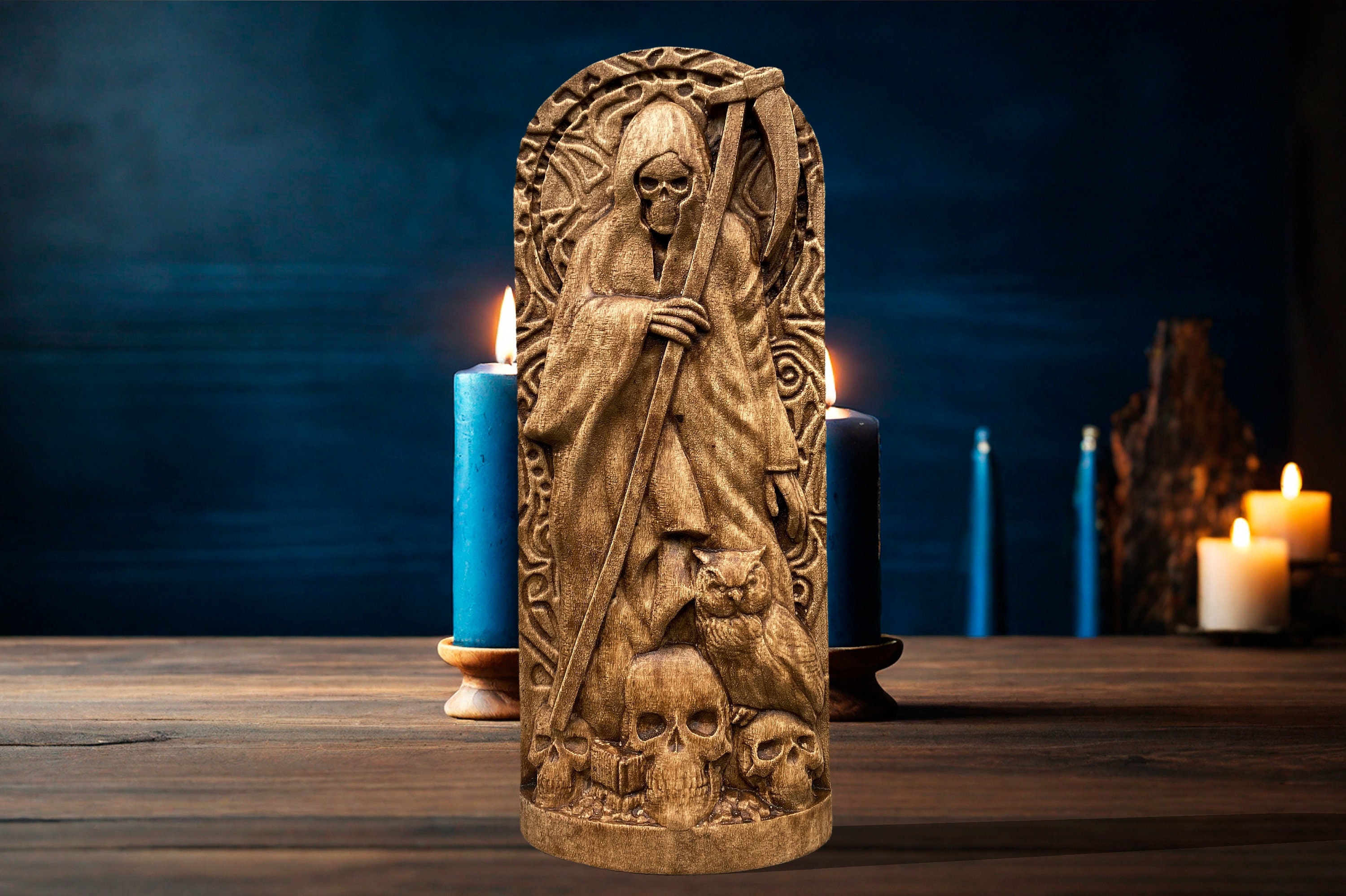Santa Muerte Statue Altar Mexico Symbols Skull Santa Muerte Altar Holy 
