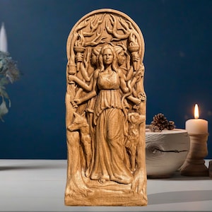 Hecate Statue Greek Goddess Hexe for Pagan Home Altar Statue Hecate Key Hekate Statue Ancient Greek Goddess Hekate Altar Statue Wicca Decor