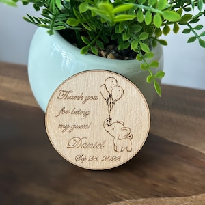 Bomboniere a forma di elefante / Magneti in legno personalizzati / Regali di ringraziamento tagliati al laser / Bomboniere personalizzate per ogni occasione / Regali omaggio
