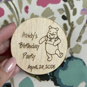 Set of 20 Winnie the pooh favors for guests | Personalized wooden magnets | Laser cut thank you gifts | Custom favors for every occasion