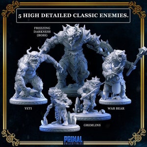 D&D Heroquest Frozen Monster Enemy Bundle Mini&#39;s in 32mm Scale