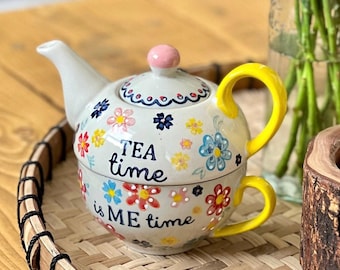 Floral Teapot & Mug Set ~ Tea For One