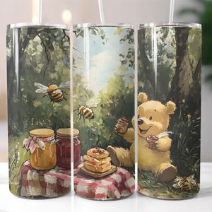 Winnie the Pooh Tumbler Wraps, Sublimation Wrap, Bear Tumbler Wrap, 20oz Tumbler Sublimation, Cartoon Tumbler Wrap, Cute Bear Tumbler