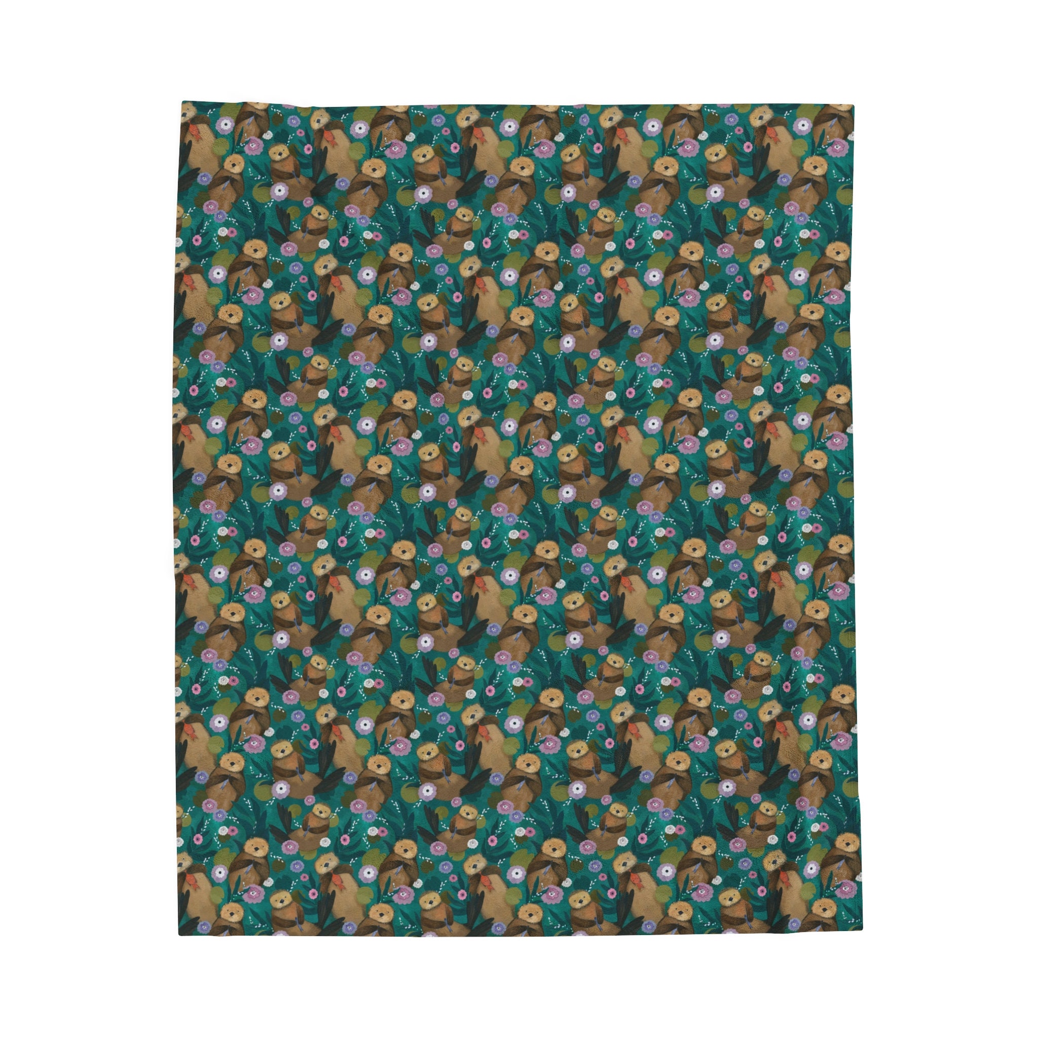 Sea Otter Velveteen Plush Blanket