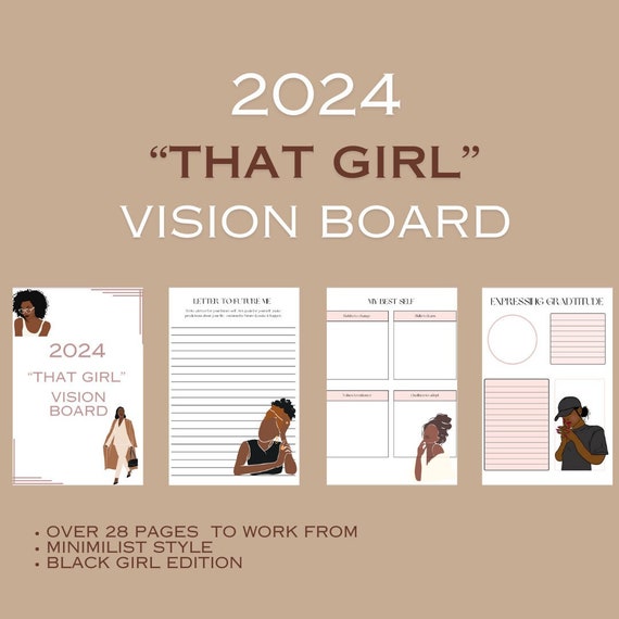 Goodnotes Create a Vision Board Digital 2024 that Girl Vision Board Black  Girl Edition 