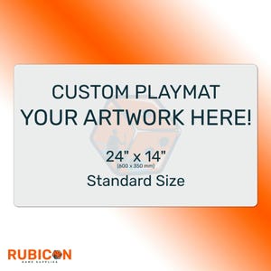 Spielmatte für das Sammelkartenspiel mit deiner Kunst, optionale Spielzonen, 24"x14", MTG, Pokémon, Yu-Gi-Oh, Flesh and Blood, Kartenspielmatte