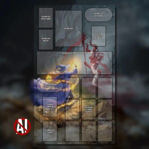 Tappetino da gioco verticale Aeon's End, 24" x 14" (600 x 350 mm), accessorio di gioco compatibile con il tema in neoprene