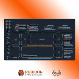 Riftbound TCG New Player playmat in dark blue with gold zone outlines, turn steps and keyword reference