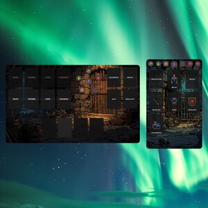 Iron Helm Game & Player's Mat, kompatibles Neopren-Thema Spiel und Spielermatte, Gameplay organisieren, Immersive, Dungeon und Spielerkarten handhaben