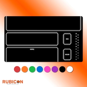 Tapete de jogo Lorcana com ou sem zonas, tapete de neoprene para cartas de 24" x 14", 8 cores, para destros ou canhotos, arte personalizada, acessório não oficial para fãs