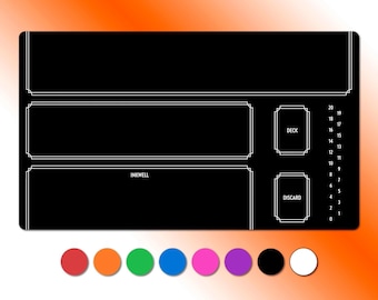 Lorcana playmat with or without zones, 24"x14" neoprene card mat, 8 colors, left or right handed, custom art, unofficial fan accessory